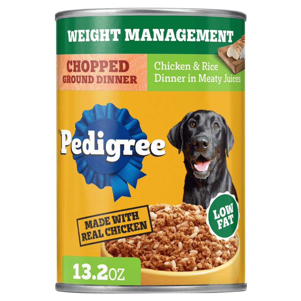 Pedigree Weight Management Chopped Ground Dinner Adult , Chicken & Rice Dinner Wet Dog Food