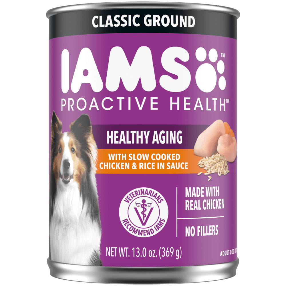 Iams Proactive Health Senior With Slow Cooked Chicken AND Rice Classic Ground Wet Dog Food