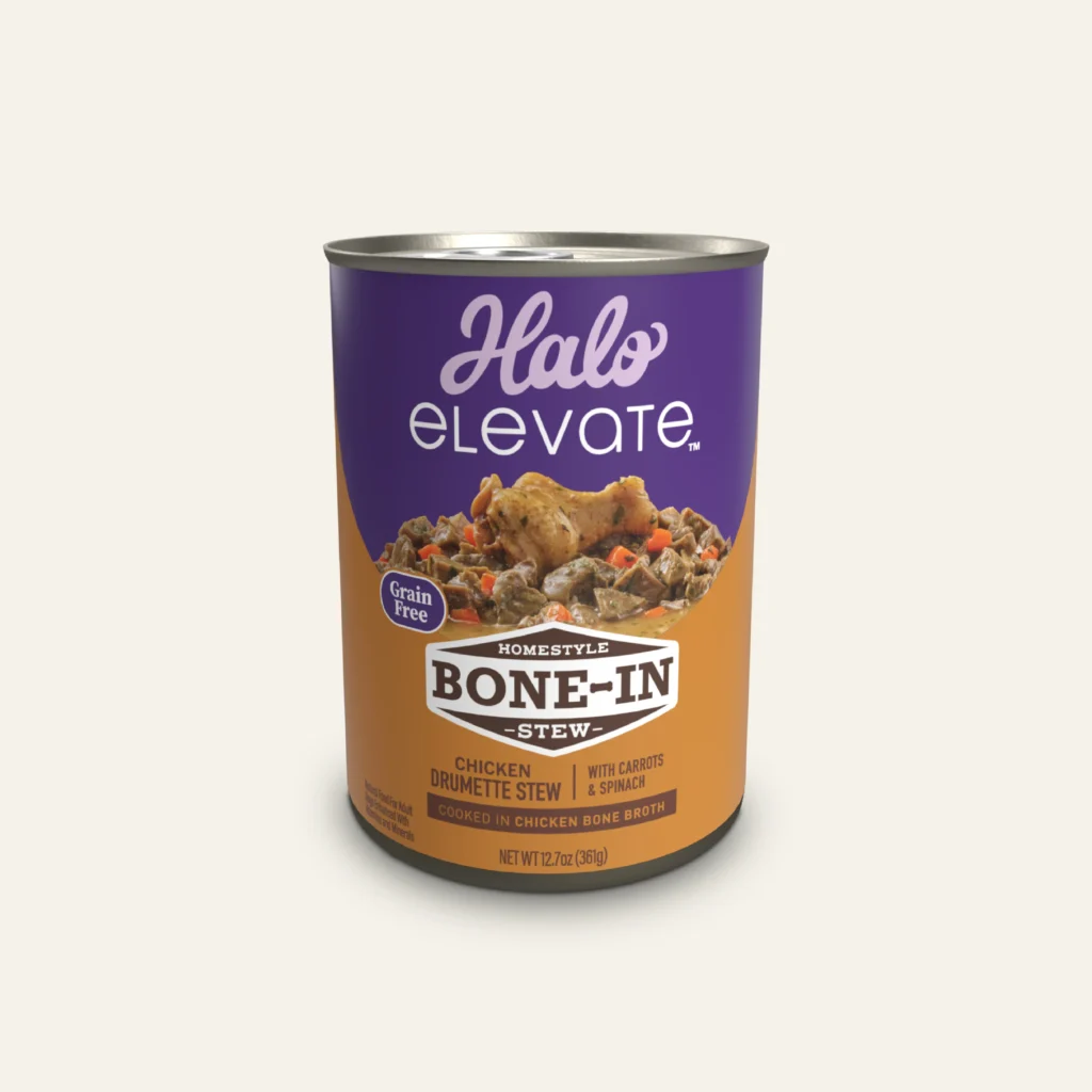 Halo Elevate Homestyle Bone-In Grain Free Chicken Stew w/ Carrots & Spinach Wet Dog Food