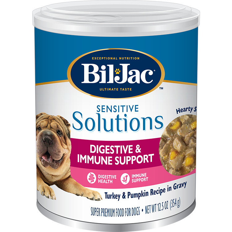 Bil-Jac Sensitive Solutions Digestive & Immune Support Turkey & Pumpkin Recipe in Gravy – Bil-Jac Wet Dog Food