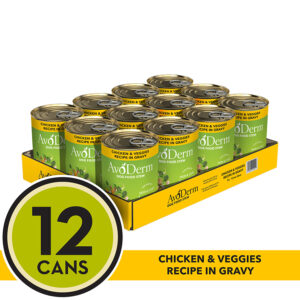 AvoDerm Grain Free 12 Cans- Chicken & Veggies Recipe In Gravy Wet Dog Food