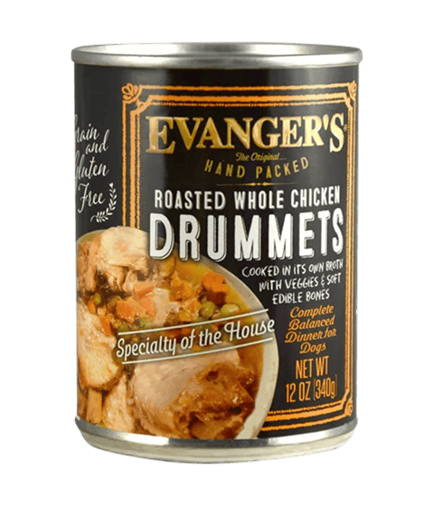 Evanger’s Roasted Chicken Drummet Dinner - packed by hand! Wet Dog Food