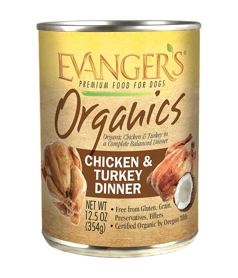Evanger’s Organic Chicken & Turkey Dinner - Case of 12 Wet Dog Food