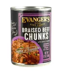 Evanger’s Grain Free Braised Beef Chunks with Gravy - packed by hand! Wet Dog Food