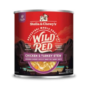 Stella & Chewy’s Wild Red : Whole Prey Chicken & Turkey Recipe, Protein Rich, Grain Free & Legume Free Stew Wet Dog Food