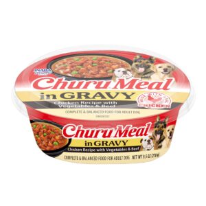 Inaba Churu Meal in Gravy Chicken Recipe with Vegetables & Beef Grain-Free Wet Dog Food