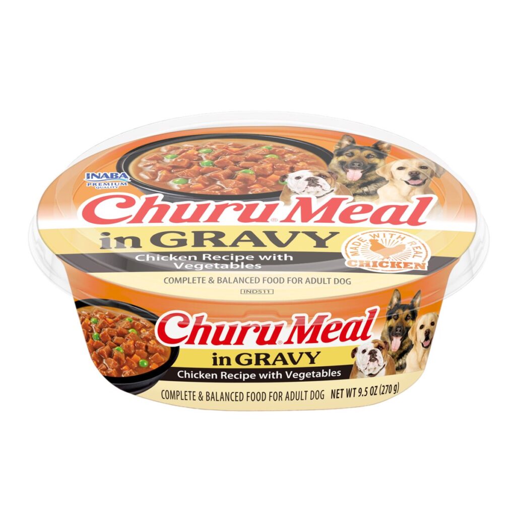 Inaba Churu Meal in Gravy Chicken Recipe with Vegetables Wet Dog Food