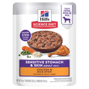 Hill’s Adult Sensitive Stomach & Skin Chicken & Rice Stew Wet Dog Food