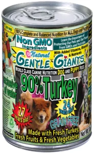 Gentle Giants Natural Non GMO Ingredients Grain Free Dog and Puppy Food Gentle Giants ‘Quality of Life’ 90% Turkey -Dog and Pupp Wet Dog Food