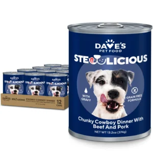 Dave’s Pet Food Dave’s Stewlicious Chunky Cowboy Dinner with Beef and Pork for Dogs / Wet Dog Food