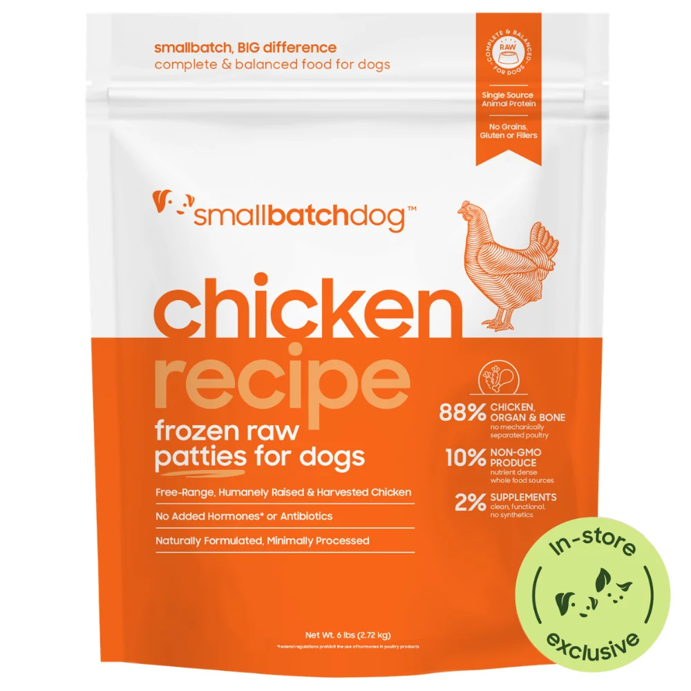 Smallbatch Frozen Raw Chicken Patties Frozen Dog Food