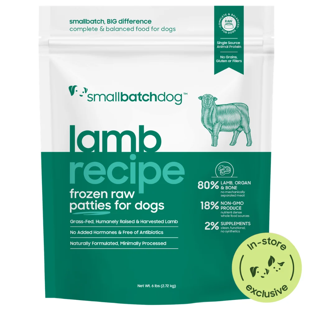 Smallbatch Frozen Raw Lamb Patties Frozen Dog Food