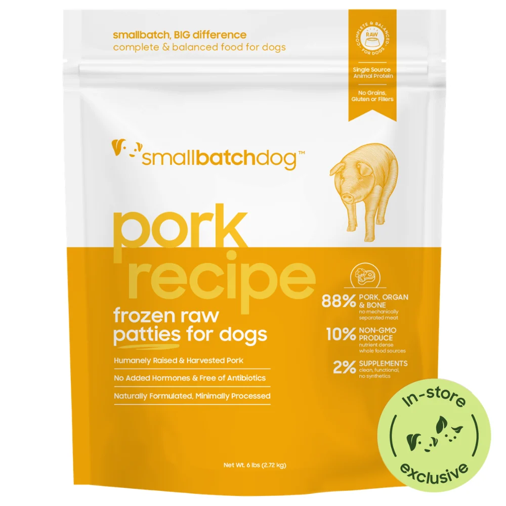 Smallbatch Raw Pork Patties Frozen Dog Food