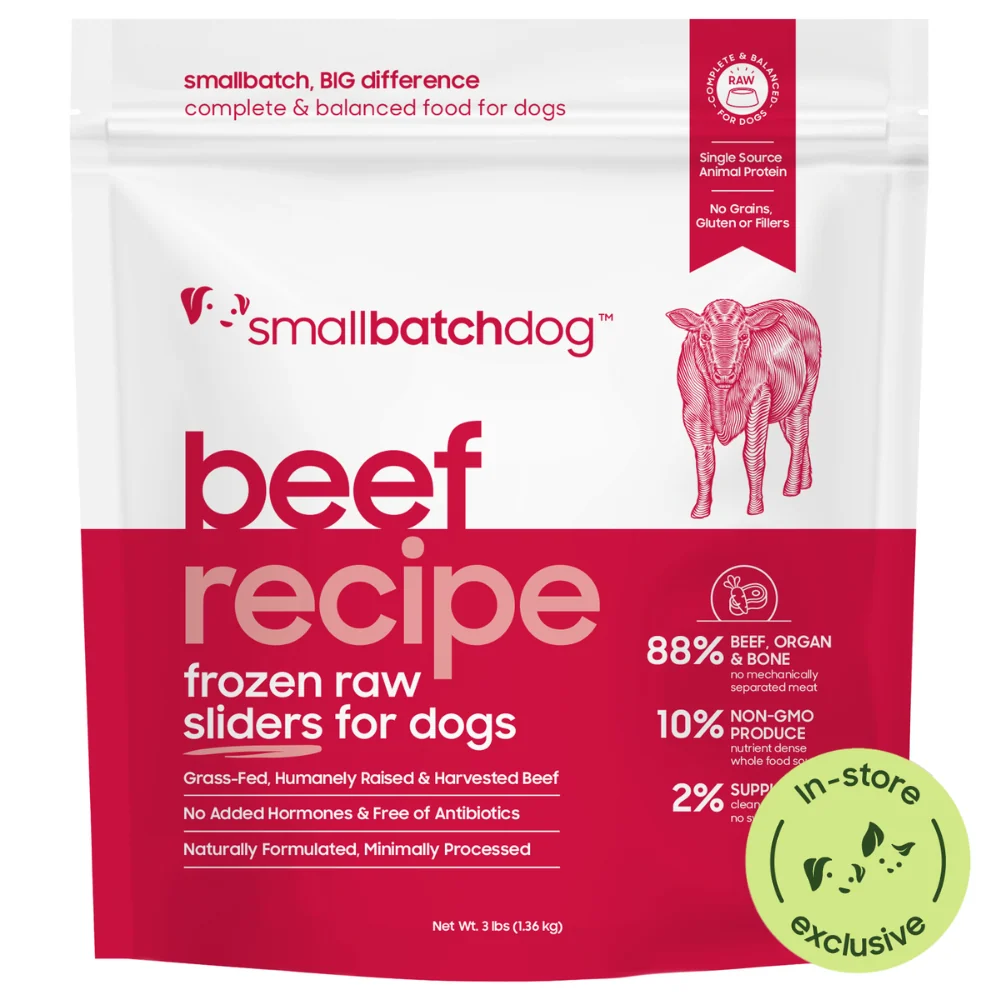 Smallbatch Raw Beef Sliders Frozen Dog Food