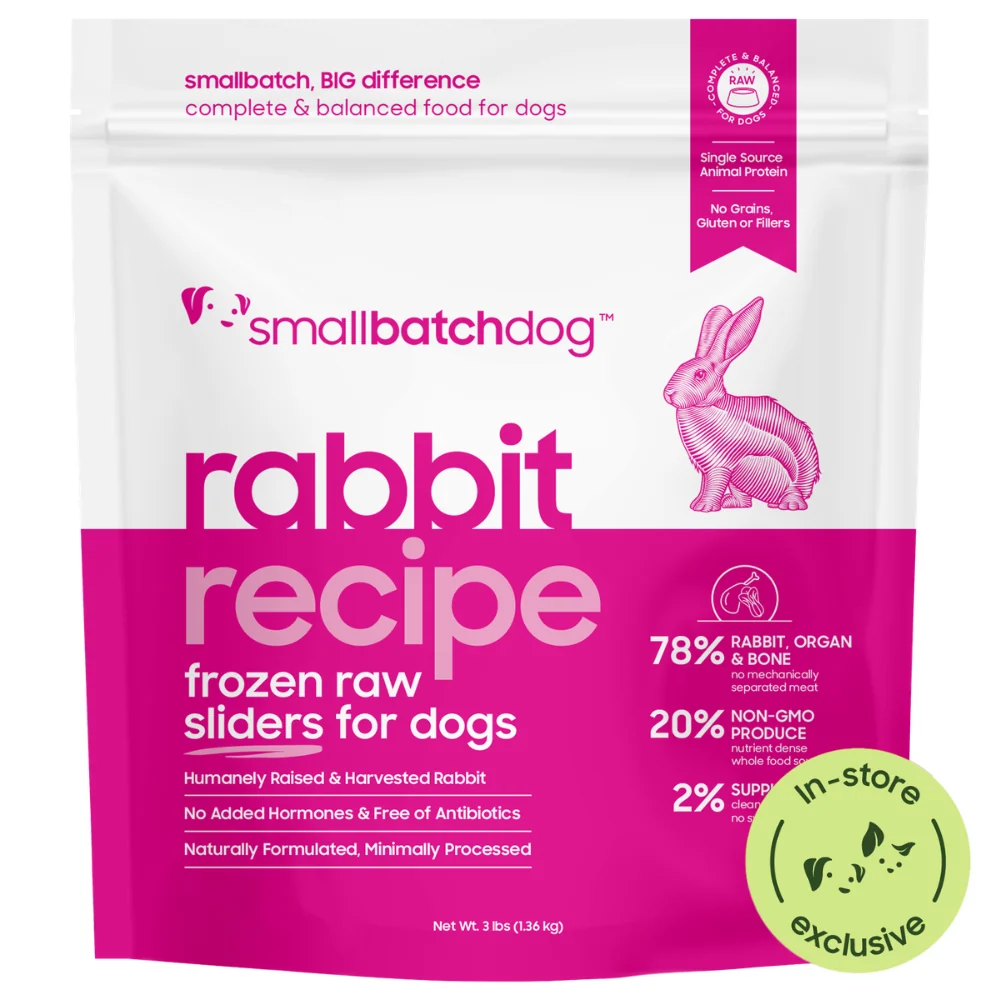 Smallbatch Raw Rabbit Sliders Frozen Dog Food