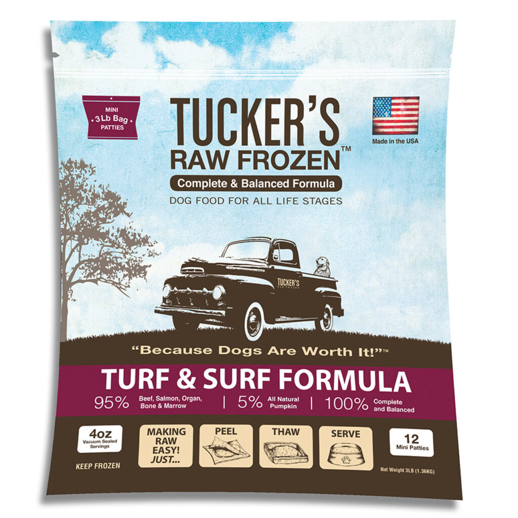 Tucker’s Patties Turf & Surf Raw Diet Frozen Dog Food
