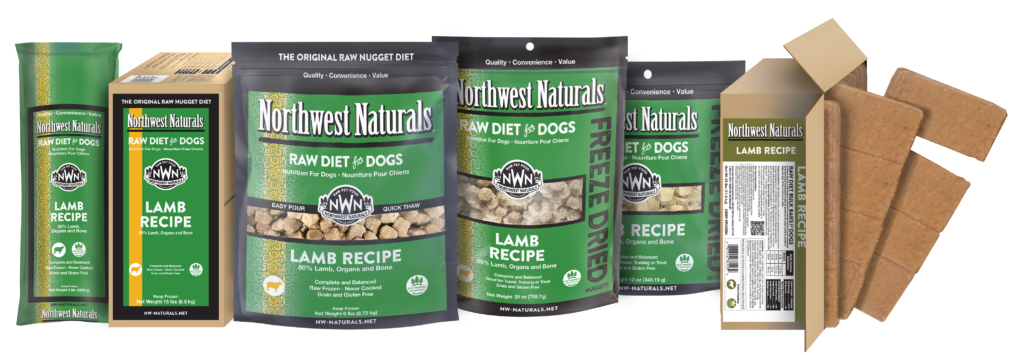 Northwest Naturals Nuggets; Bulk Meal Bars; Chubs Lamb Recipe Frozen Dog Food