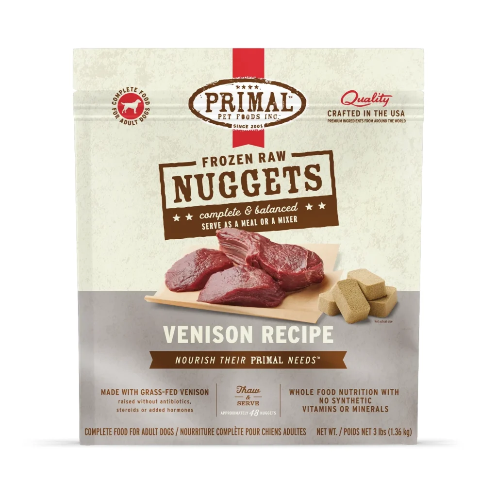 Primal Canine Raw Nuggets - Venison Frozen Dog Food
