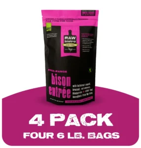 Raw Bistro Bison Entree 4 Pack Frozen Dog Food