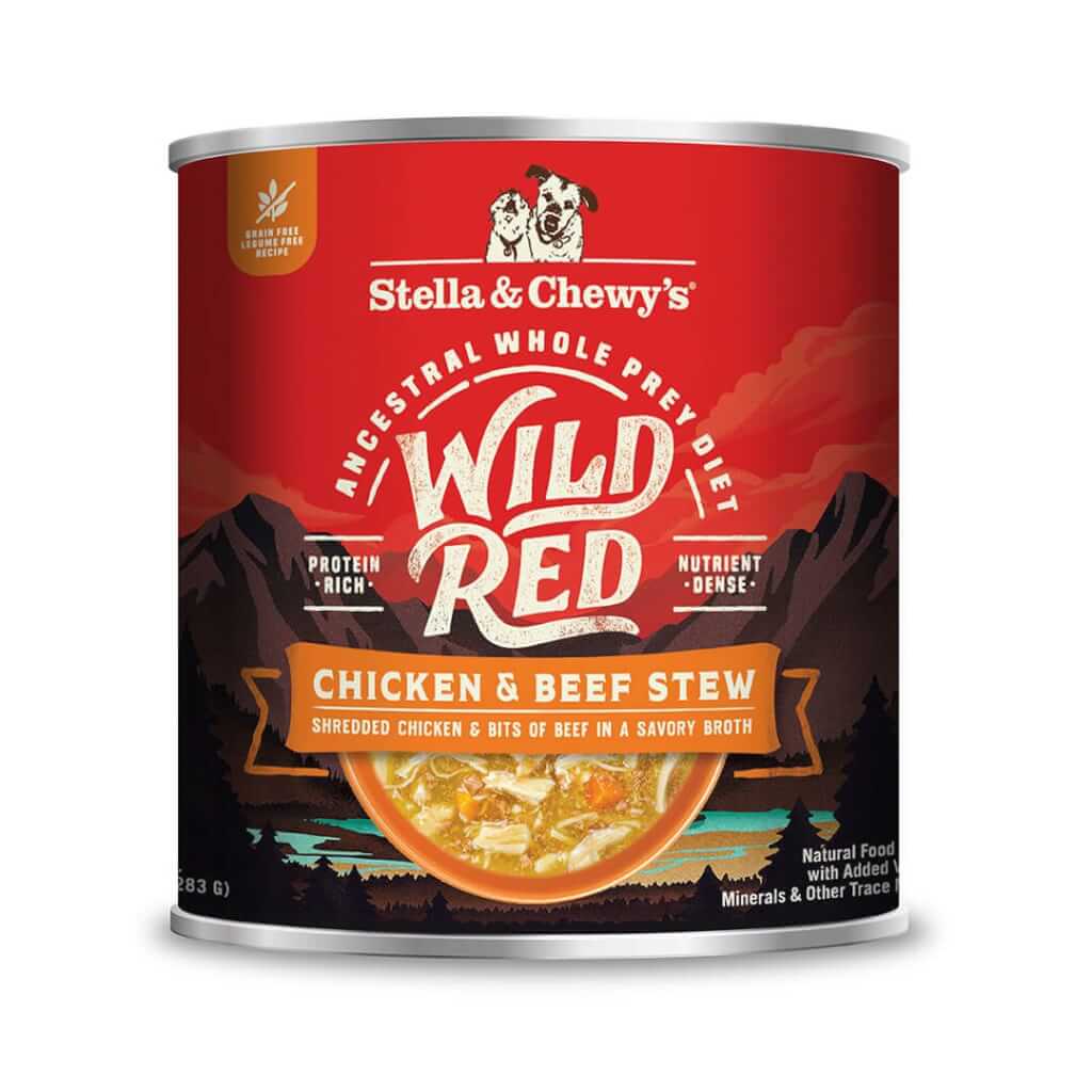 Stella & Chewy’s Wild Red : Whole Prey Chicken & Beef Recipe, Protein Rich, Grain Free & Legume Free Stew Wet Dog Food