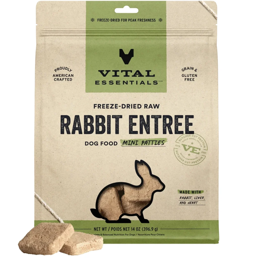 Vital Essentials Rabbit Mini Patties Freeze-Dried Dog Food