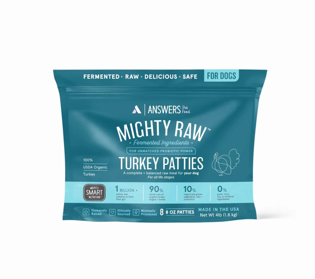 Answers Pet Food Detailed Mighty Raw Turkey Frozen Dog Food
