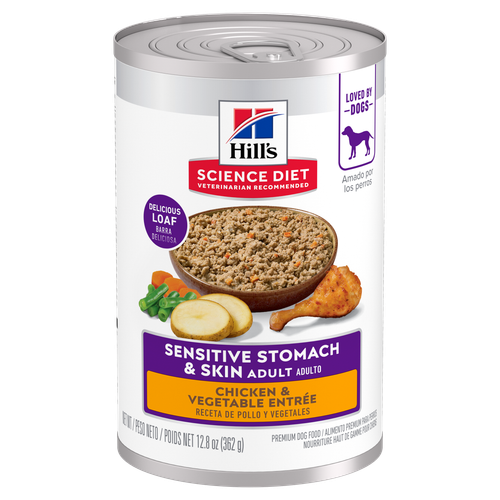 Hill’s Science Diet Adult Sensitive Stomach & Skin Chicken & Vegetable Entrée Wet Dog Food