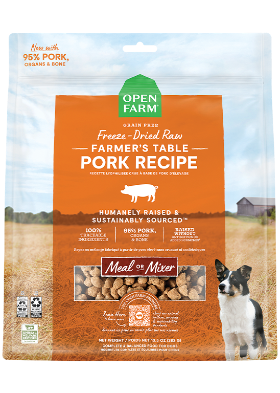 Open Farm Farmer’s Table Pork Raw Freeze-Dried Dog Food