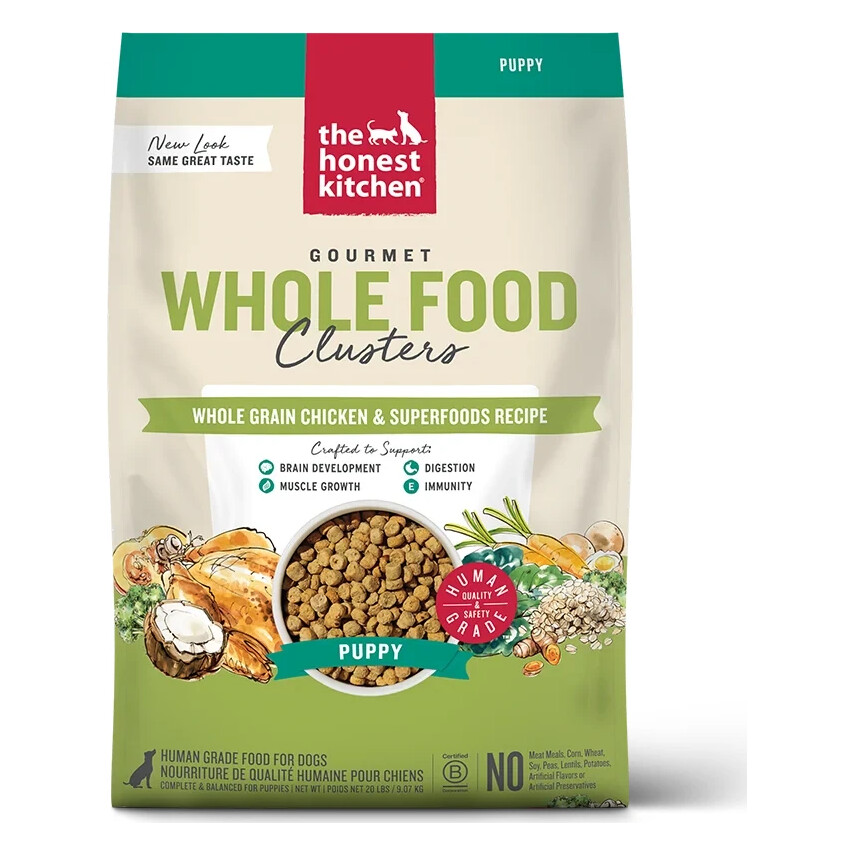 The Honest Kitchen Whole Grain Chicken & Oat Recipe Whole Food Clusters Puppy Blend Dry Dog Food