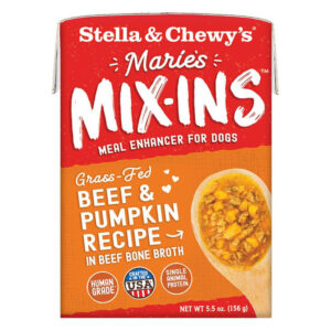Stella & Chewy’s Marie’s Mix-Ins Grass-Fed Beef & Pumpkin Recipe in Beef Bone Broth Dog Food Mixer