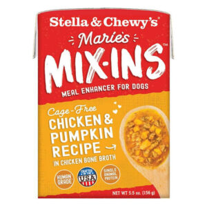 Stella & Chewy’s Marie’s Mix-Ins Cage-Free Chicken & Pumpkin Recipe in Chicken Bone Broth Dog Food Mixer