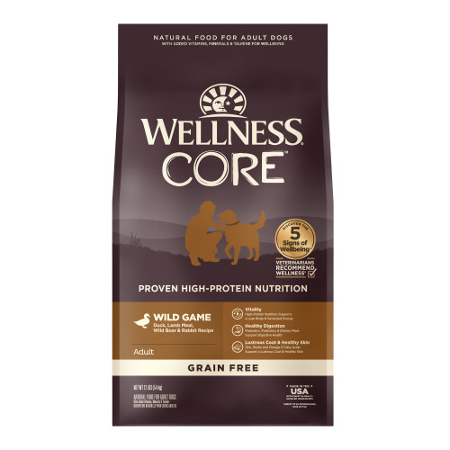 Wellness CORE Grain Free Wild Game Duck, Turkey, Boar, Rabbit Dry Dog Food