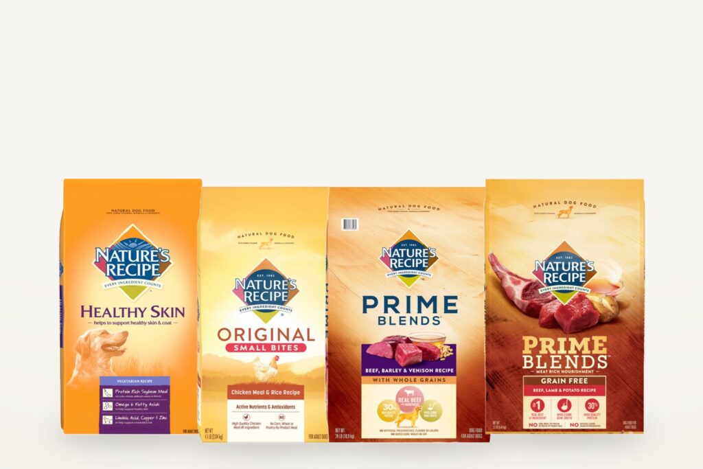 Nature's Recipe dog food packagings